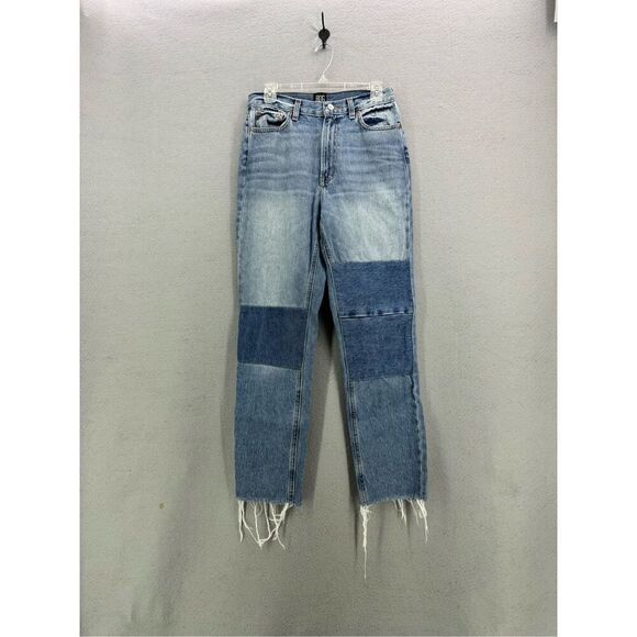 Urban Outfitters BDG Denim Patchwork Jeans Slim Straight High Rise Women Size 28 - Picture 6 of 9